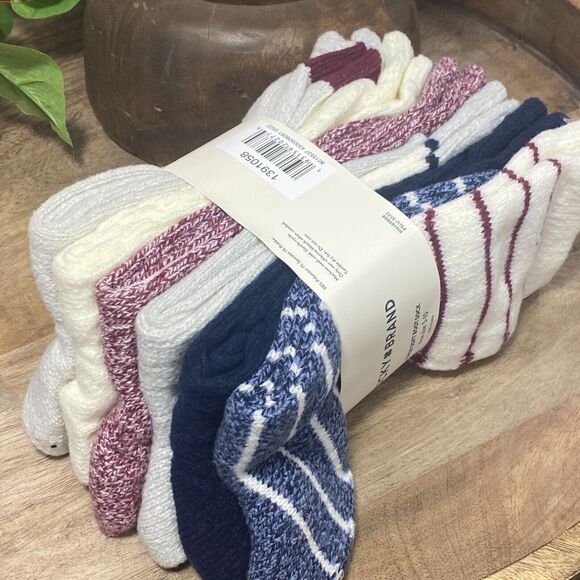 6 Pair Lucky Brand Super Soft Boot Sock for Women's Shoe Size 5-10 Blue Gray - Picture 4 of 7